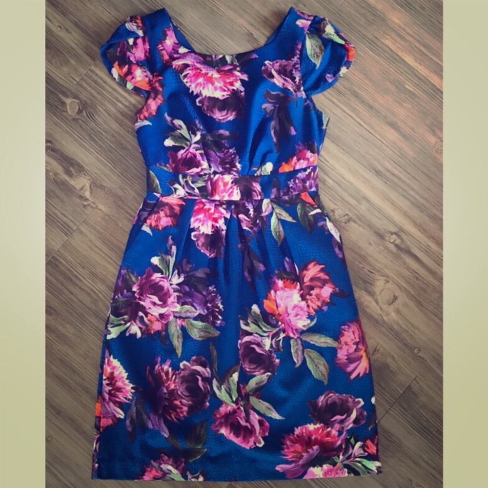 Blue Floral Anthropologie Sheath Dress